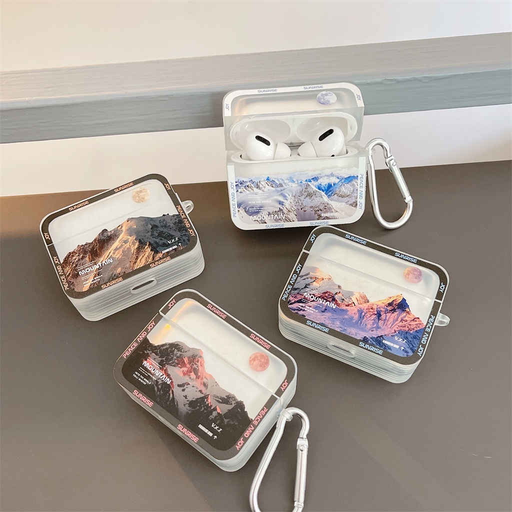 Vỏ Bảo Vệ Hộp Sạc Tai Nghe AirPods3 AirPods1/2 3rd Họa Tiết Ngọn Núi Tuyết/Hoàng Hôn Sáng Tạo Thích Hợp Với AirPods1/2