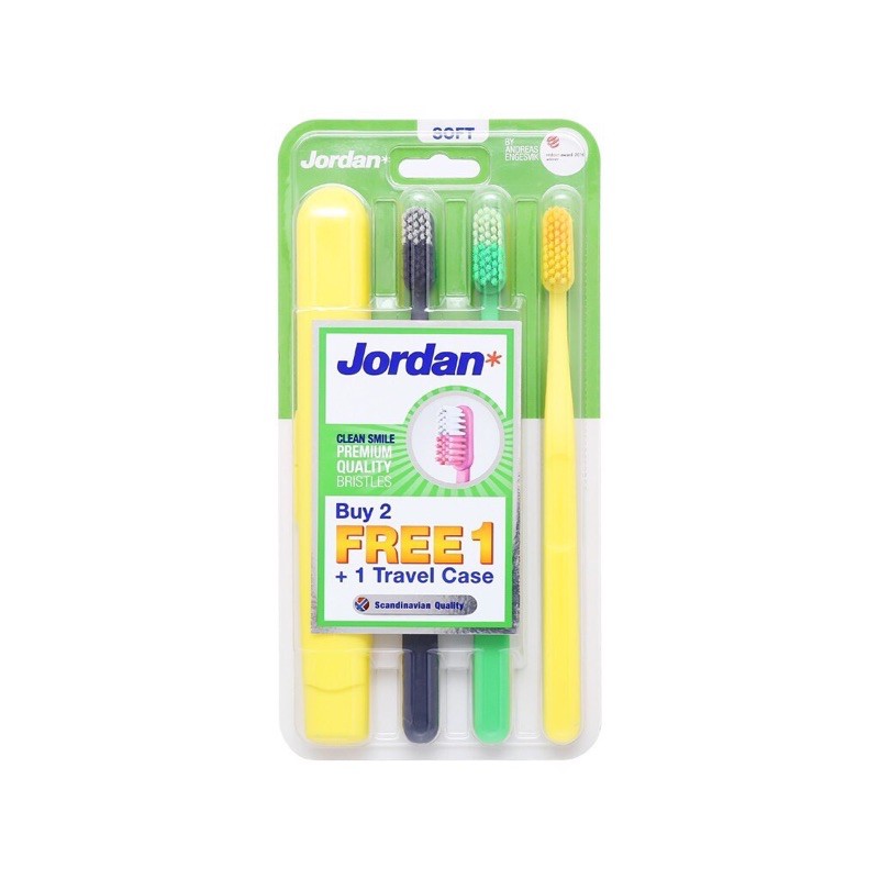 Combo hộp 3 chiếc Bàn Chải Đánh Răng Jordan Clean Smile( sợi lông mềm 0.001mm)