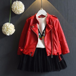 Shopcute-áo khoác da bé gái cao cấp