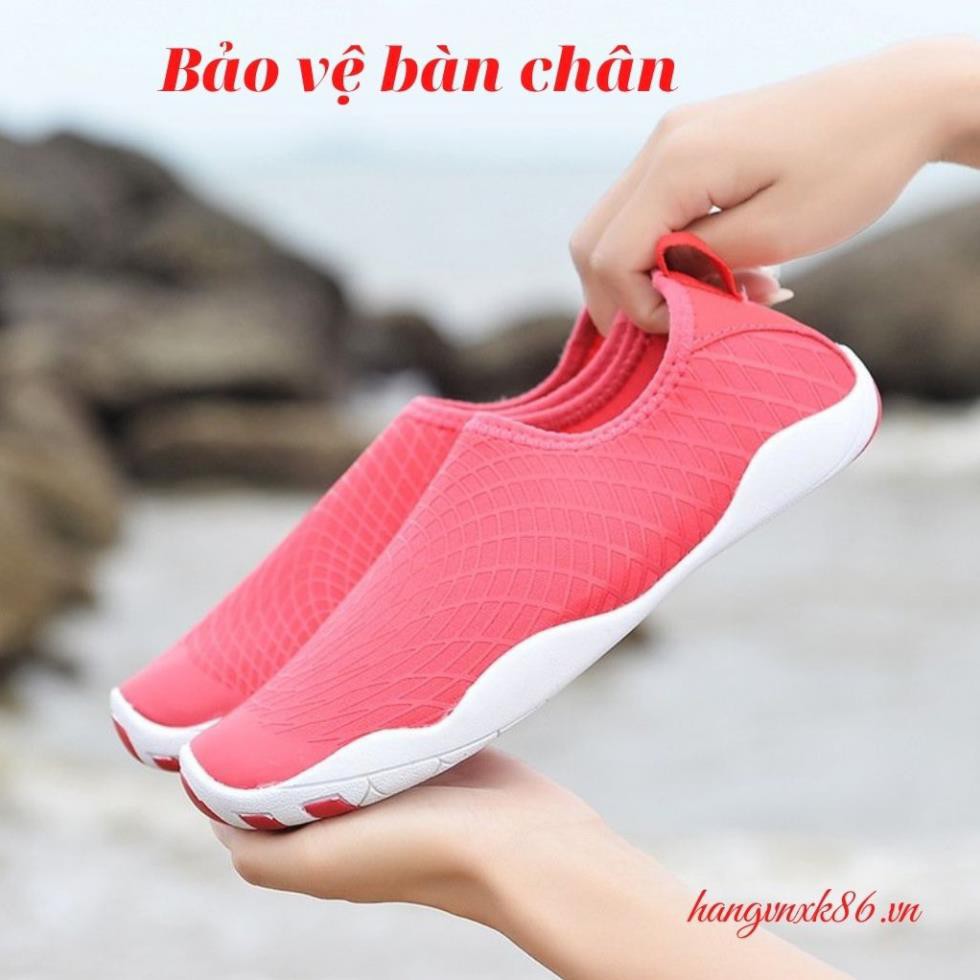 Giày đi bơi, giày đi biển, đế cao su co giãn, siêu ôm, chống trơn trượt, bảo vệ chân màu hồng cam -h91