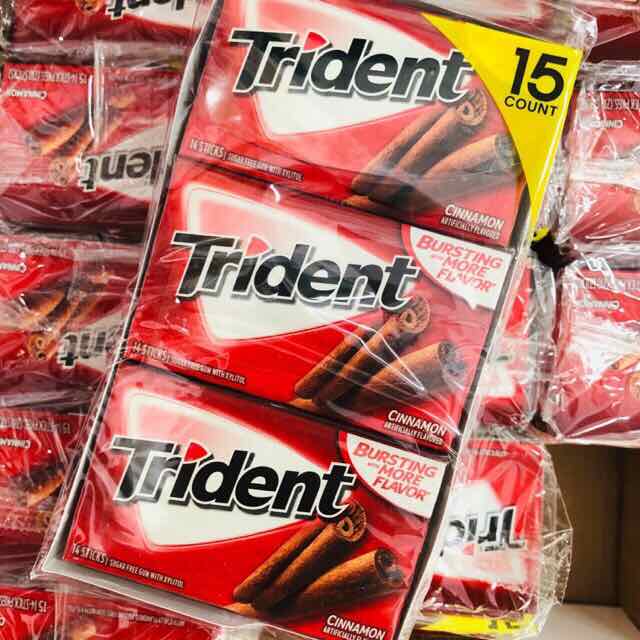 Kẹo Singum Trident Vị Quế Hộp 15 Phong