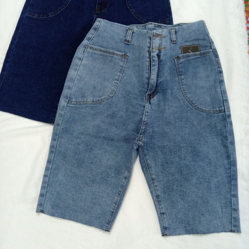 Quần jean ngố nữ HÀNG LOẠI 1 Quần cạp cao thiết kế 2 nút cài rộng bụng siêu co giãn