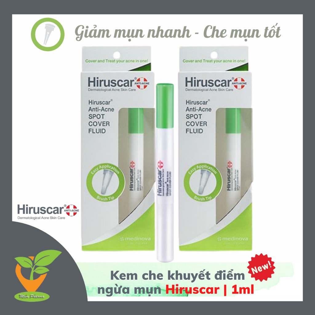 Kem che khuyết điểm và ngăn ngừa mụn Hiruscar Anti Acne Spot Cover Fluid 1ML