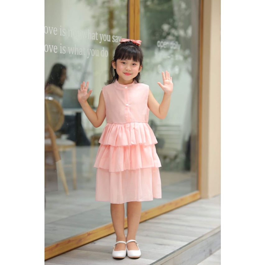 Đầm cho bé gái mùa hè BABYSTORE88, Váy công chúa cho bé 1 2 3 4 5 6 7 8 tuổi  hàng thiết kế v34