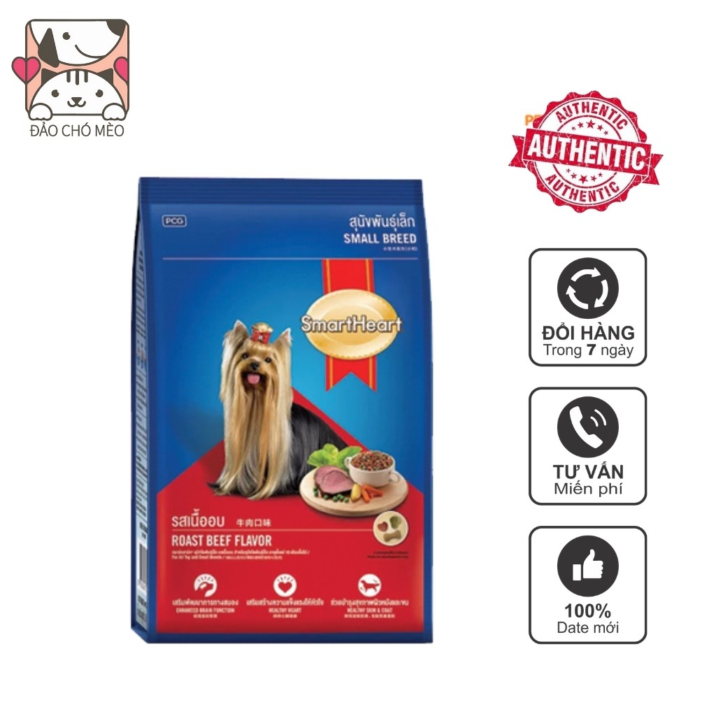 Thức ăn cho chó hạt Smartheart dạng khô vị bò 400g dành cho chó giống nhỏ - Đảo Chó Mèo