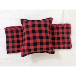 Bộ chăn gối văn phòng Beddy kẻ đỏ đen