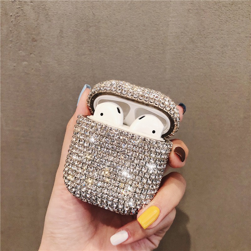 Luxury 3D Bling diamonds hard case for Apple Airpods 1 2 protective Wireless Bluetooth Earphone cover