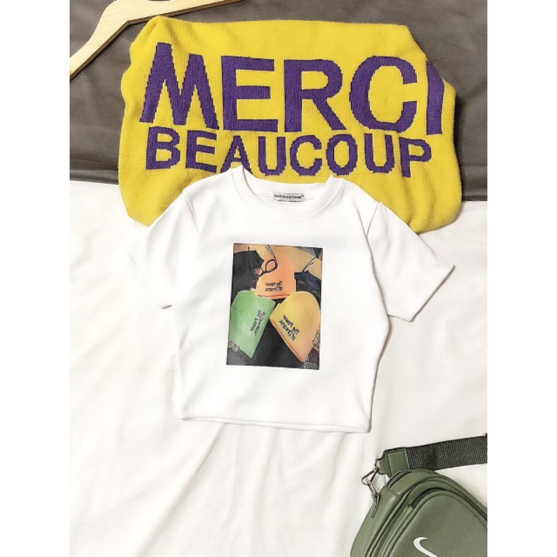 Áo Croptop in hình  nón