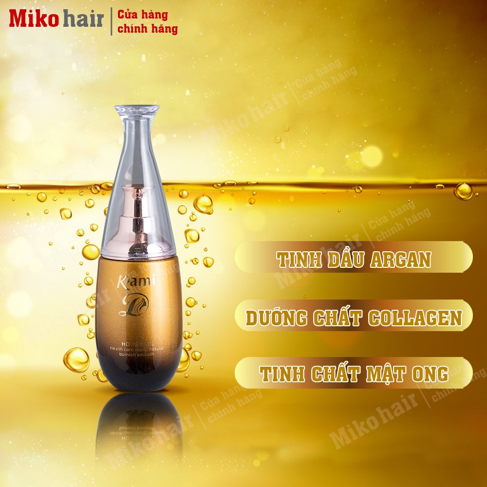 Tinh Dầu Dưỡng Bóng Tóc Argan Oil Collagen Kami cao cấp, không bí bết da đầu