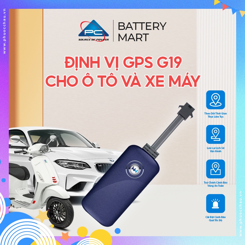 Định Vị Xe Máy, Thiết Bị Định Vị Ô Tô Wanway G19 Chất Lượng Cao, Chính Xác, Chống Nước IP67,Phần Mềm Giám Sát Tiếng Việt
