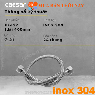 Dây cấp nước caesar bf422, bf423 - dây inox / dây nhựa, van khóa bf403 bf427 dùng cho nước nóng lạnh - bảo hành 24 tháng
