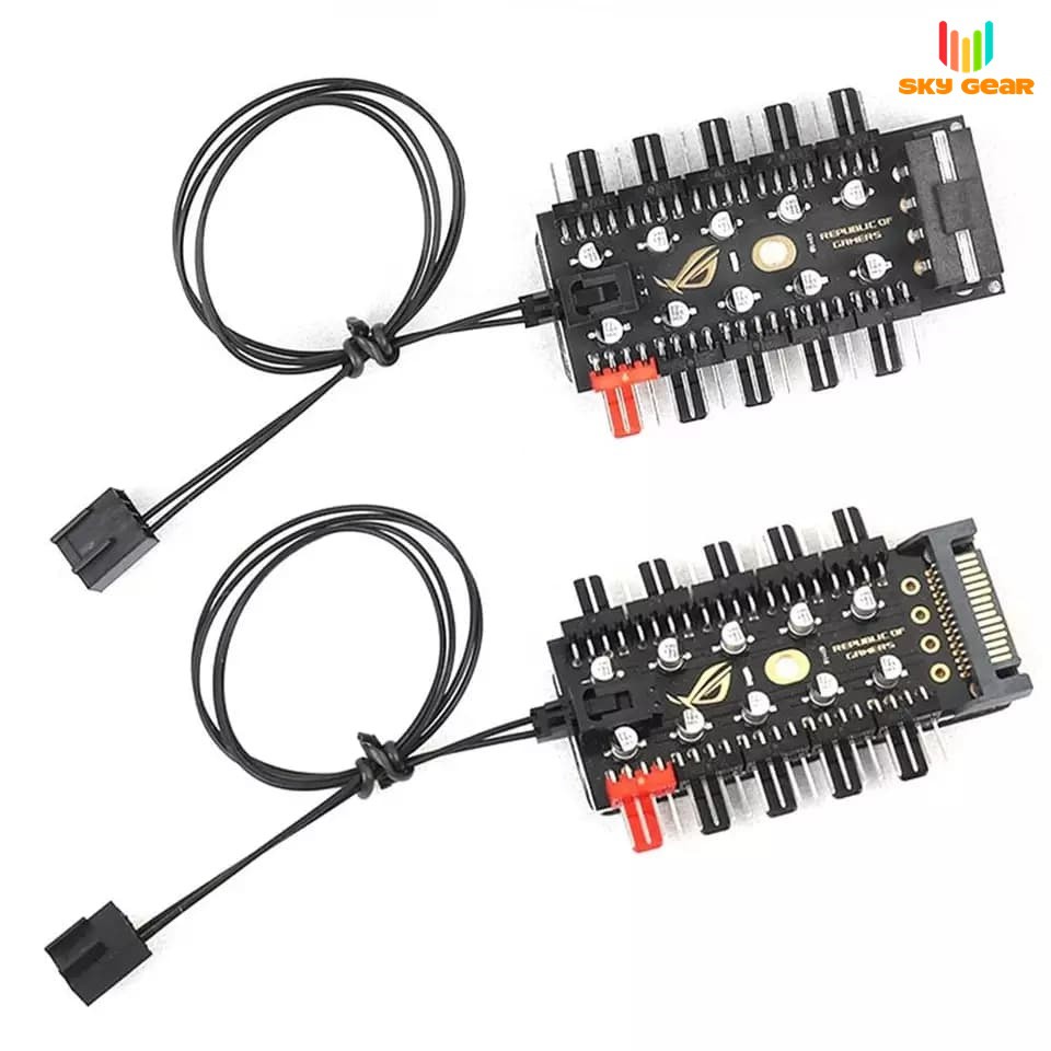HUB 10 Cổng Chia Quạt 4pin PWM ASUS ROG OEM