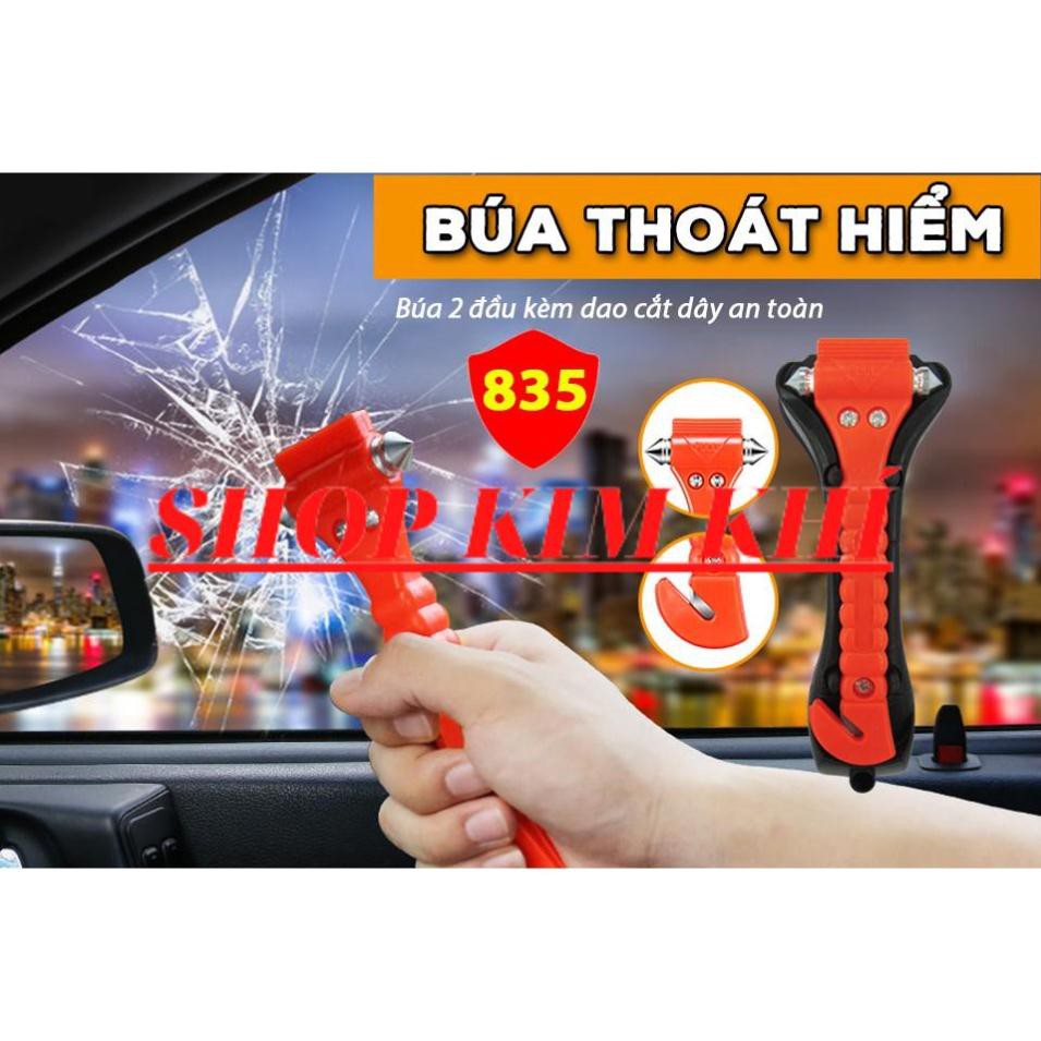 [Kim khí] Búa Thoát Hiểm 2 Đầu Kèm Dao Cắt Dây An Toàn