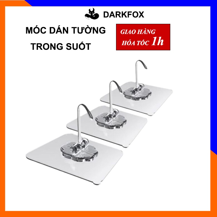 Móc dán tường siêu dính trong suốt chịu lực tốt treo tường chắc chắn 6x6cm MTT01