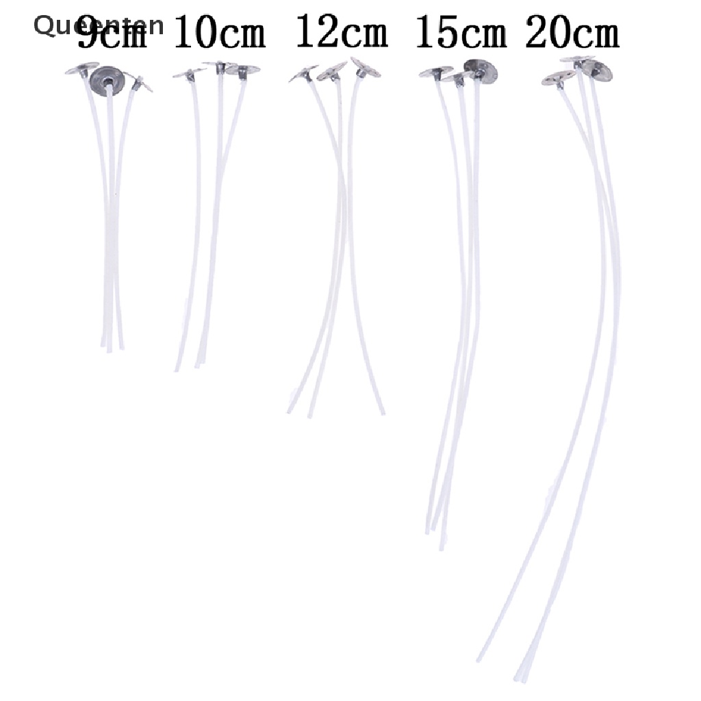 Queenten Set 100 Dây Bấc Nến Lõi Cotton Sáp Bấc Kèm Đế Nến Mới Lạ