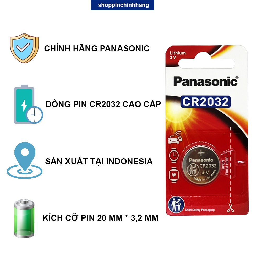 [Mã LIFEXANH03 giảm 10% đơn 500K] Pin CR2032 Panasonic lithium 3V vỉ 1 viên chính hãng