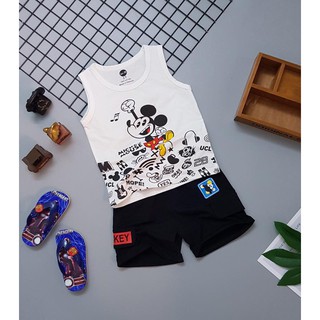 [SIZE NHÍ+ĐAI]SÉT BỘ THUN BA LỖ CHUỘT MICKEY BÉ TRAI