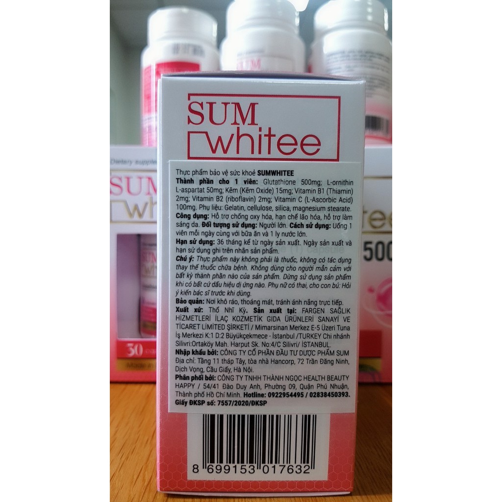 Viên Uống SumWhitee (Hộp 30 Viên) - Làm Sáng Da, Hạn Chế Lão Hóa - cvspharmacy