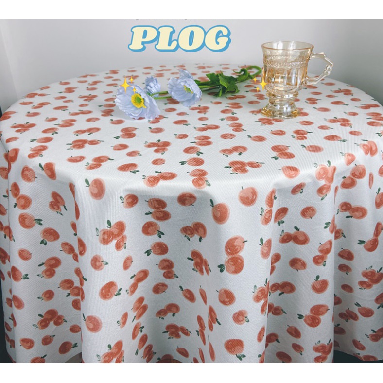 [120*120cm] Khăn trải bàn vải flannel không thấm nước phong cách nhẹ nhàng vintage