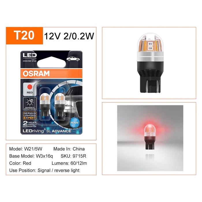 [LEDT2 ISOP] Đèn Led chân T20, S25 Osram Advance Plus [Số lượng : 1 cặp] [Bảo hành 2 năm]