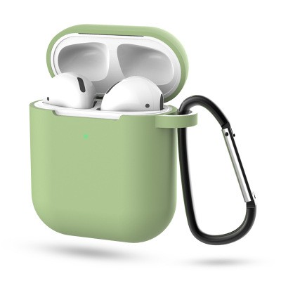 Airpods 2 case silicon tráng nhung chống sốc 1.5 mm có kèm móc chống rơi nút bảo vệ chân sạc