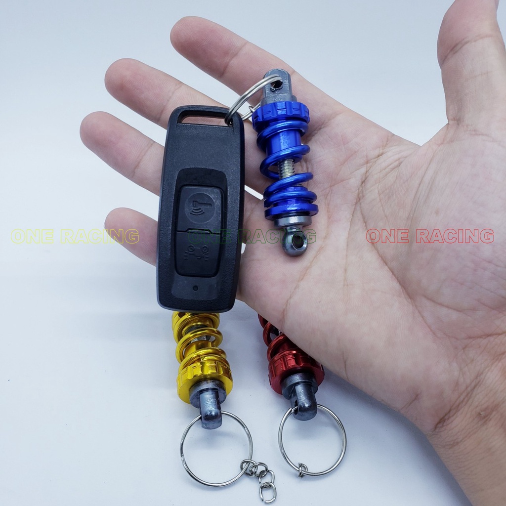 1 Móc chìa khoá xe máy hình phuộc nhún full nhôm CNC sắc nét (màu ngẫu nhiên)