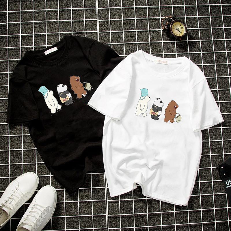 Áo thun unisex form rộng 3 chú gấu đáng yêu thời trang cá tính vải dày mịn 2019T1316