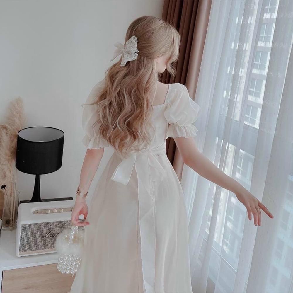Váy Trắng Tiểu Thư Cổ Vuông Tay Bồng Dáng Cộc Tay,FREESIZE Dưới 55kg ,Váy Trắng Công Chúa Dự Tiệc Bánh Bèo Xinh Xắn | BigBuy360 - bigbuy360.vn