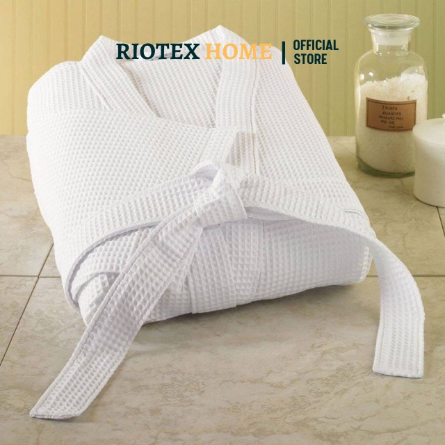 Áo choàng tắm khách sạn RIOTEX HOME vải tổ ong 100% cotton mềm mại, thấm hút tốt