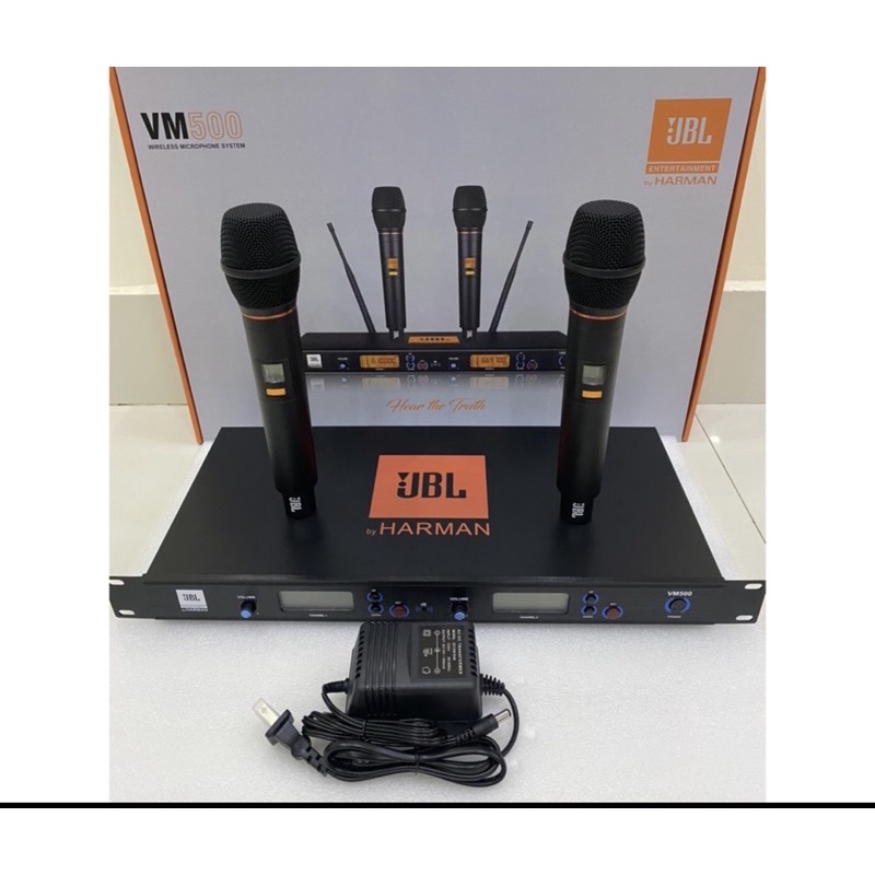Micro không dây JBL VM500 cao cấp loại 1 hát nhẹ , chống hú/rít cực tốt mix tưj ngắt