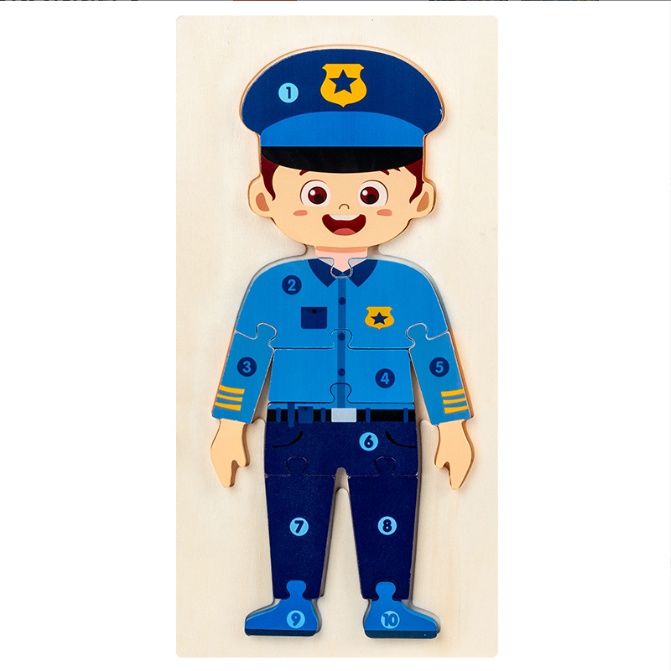 Đồ chơi bộ tranh xếp hình lắp ráp 3D chủ đề nghề nghiệp cho bé - đồ chơi ghép hình thông minh giúp bé phát triển tư duy