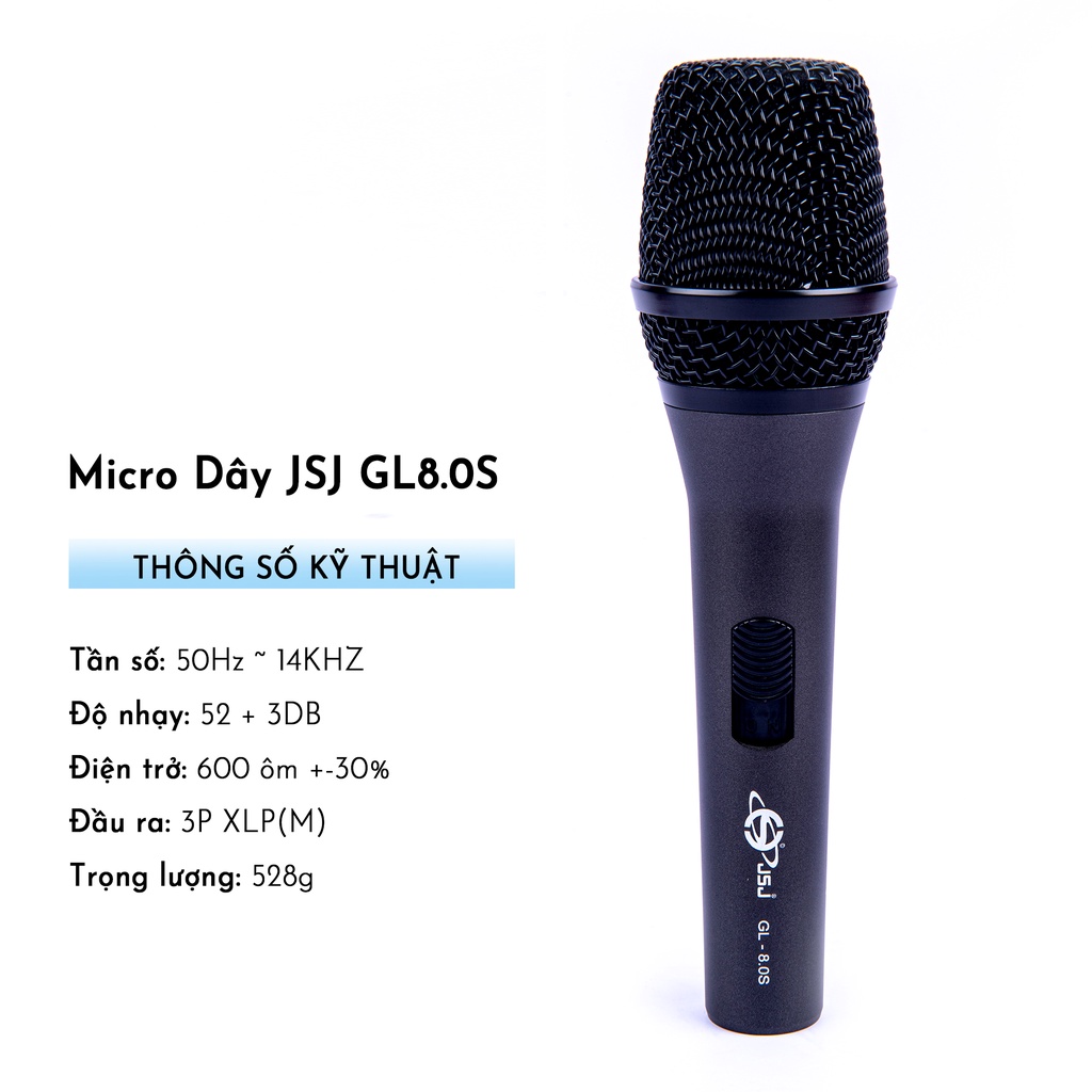 Micro karaoke có dây JSJ GL 9.0S với thiết kế lưới tản nhiệt cổ điển giảm tạp âm chống nhiễu thân kim loại được phủ nhám