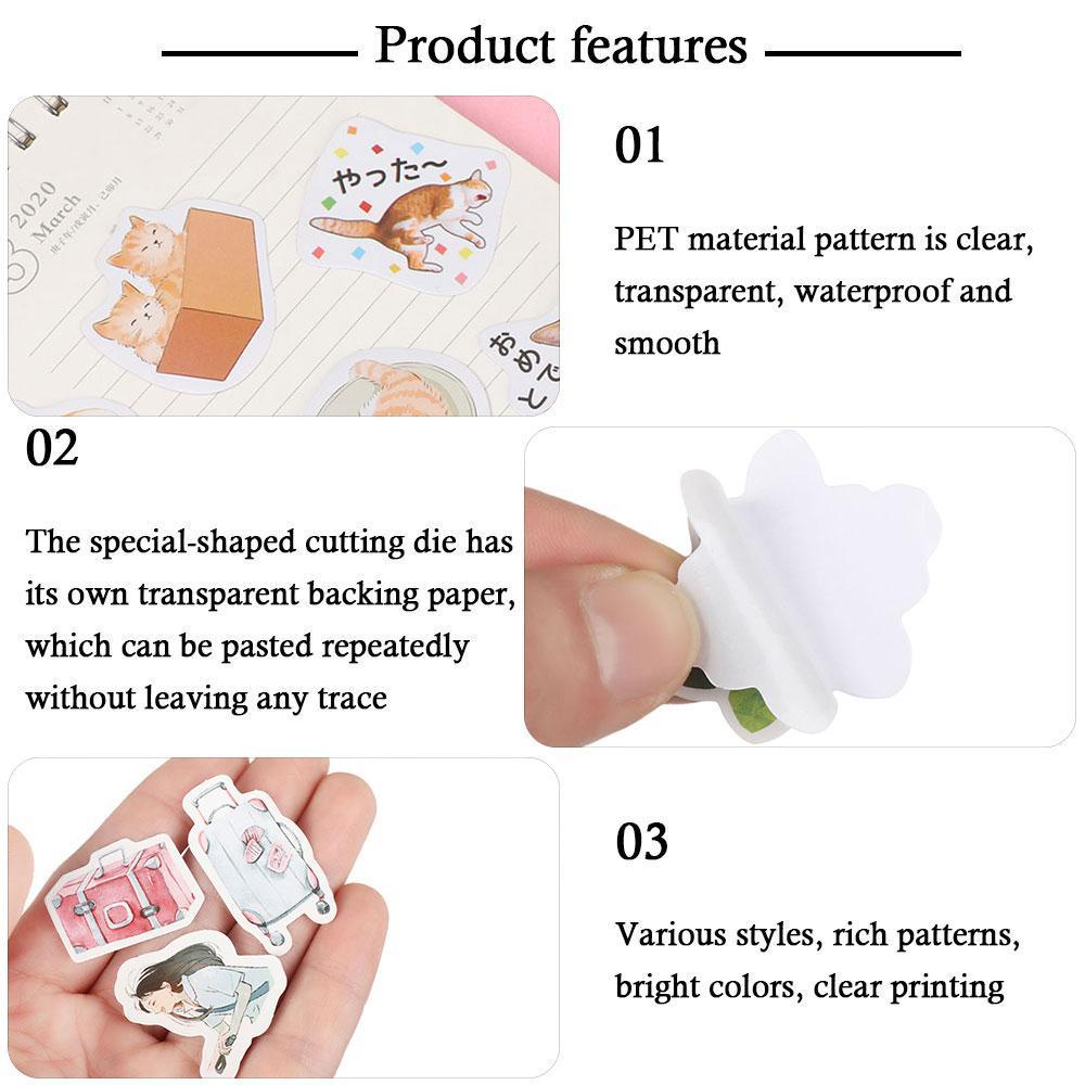 Hộp 46 Miếng Dán Trang Trí Sổ Tay / Ván Trượt / Nhật Ký DIY