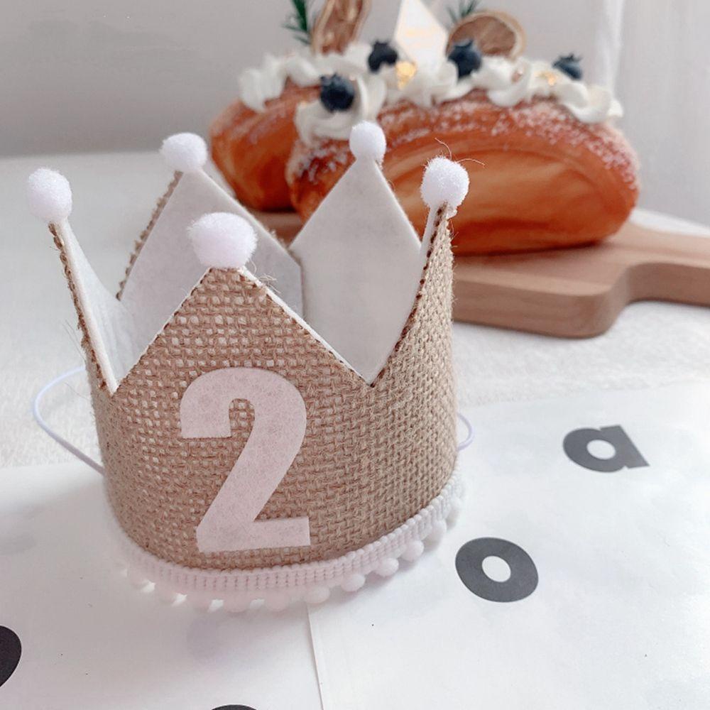 Mũ Đội Kỷ Niệm Kèm Dây Đeo Đàn Hồi Hình Vương Miện Dành Cho Trẻ Em 1-9 Tuổi
