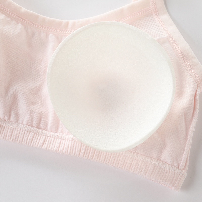 Áo chip bé gái kèm miếng lót ngực, áo ngực bé gái mới lớn 100% cotton