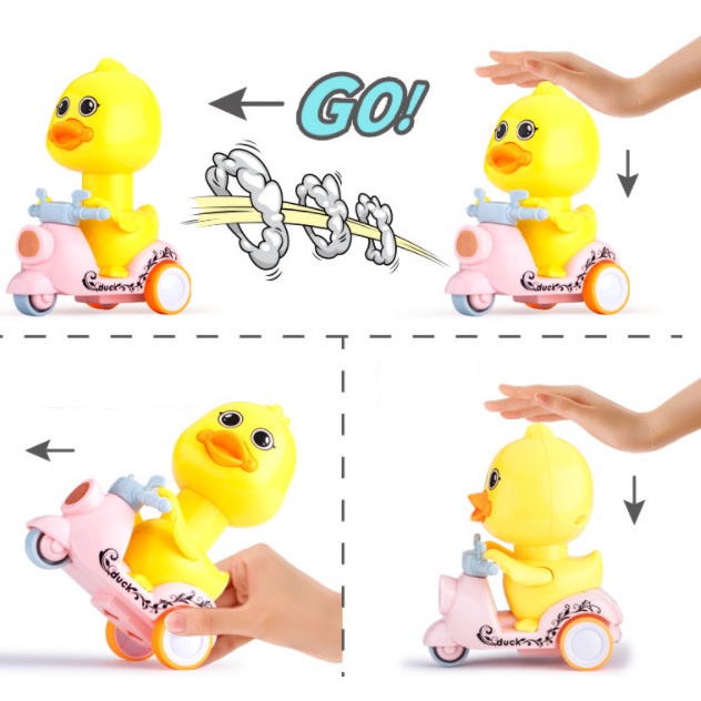 Xe Đồ Chơi Chú Vịt Nhỏ Màu Vàng Cho Bé