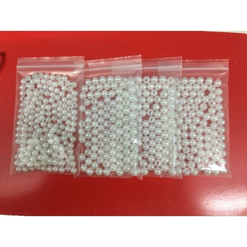 Hạt bẹt nhựa giả ngọc trai 8-10-12-14-16-18mm gói 50gram