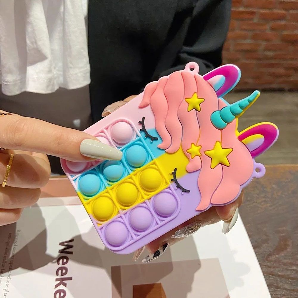 Túi đeo chéo hình kỳ lân màu cầu vồng dễ thương có khóa kéo