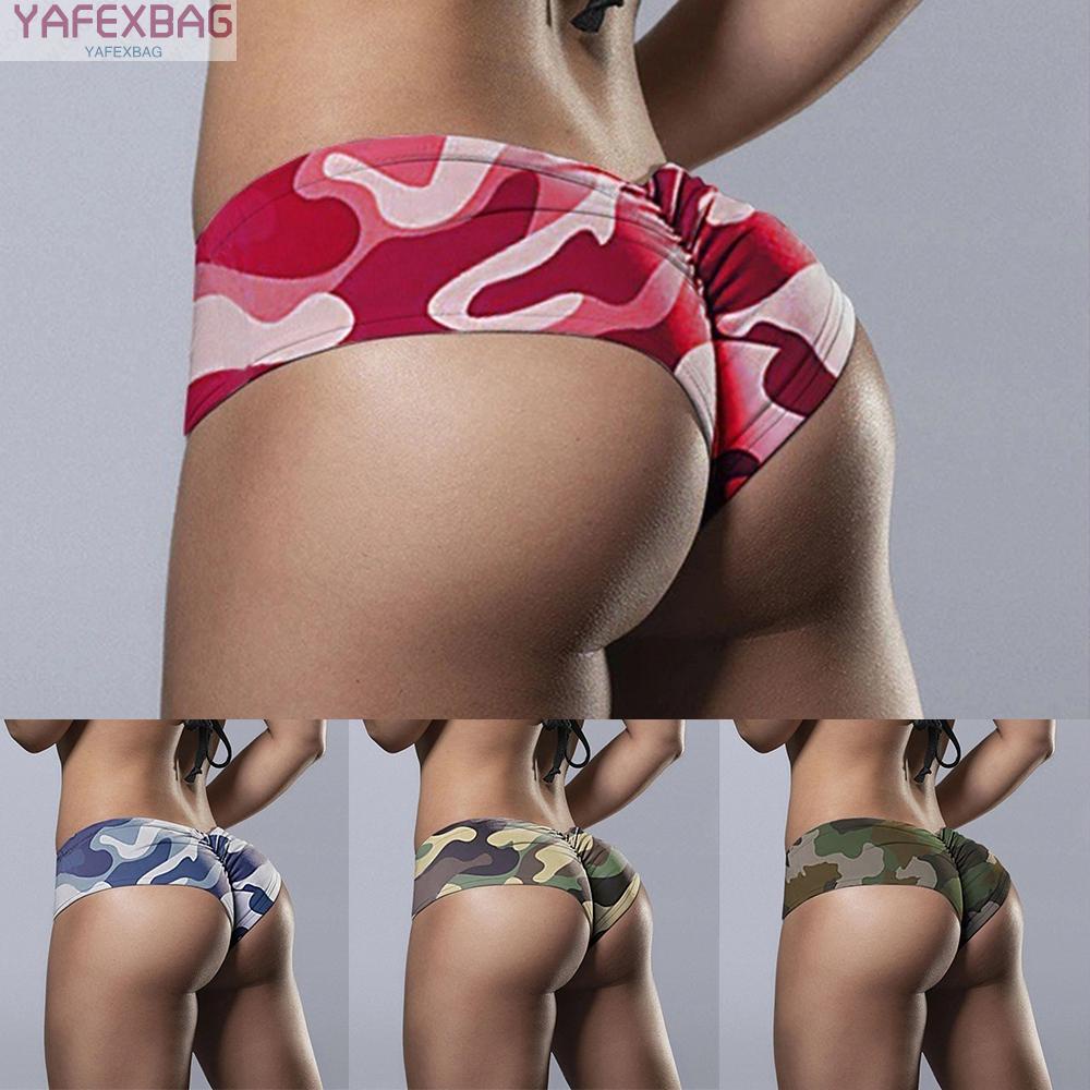 Women  Stretch Camo Print  Casual Shorts Yoga Pants Gym Club Hot Pants
