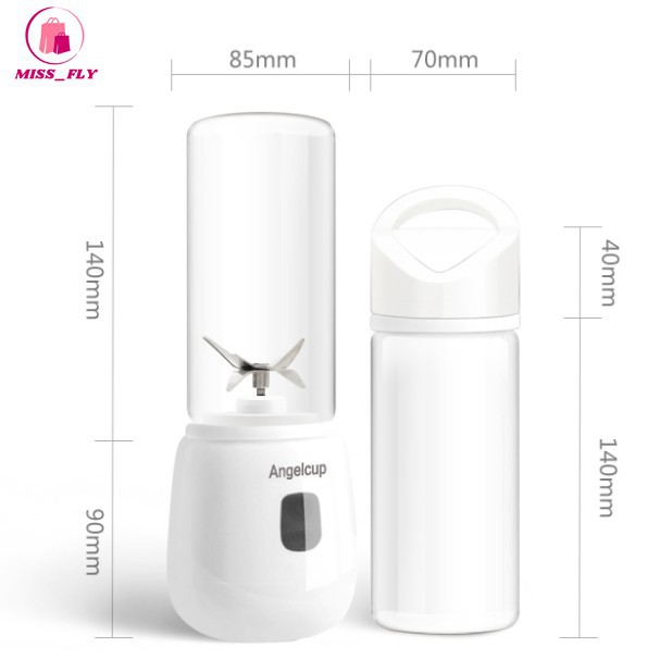[6 Lưỡi] Máy Xay Sinh Tố Thủy Tinh Cầm Tay Anglecup Kèm Dây Sạc Siêu Tiện Lợi