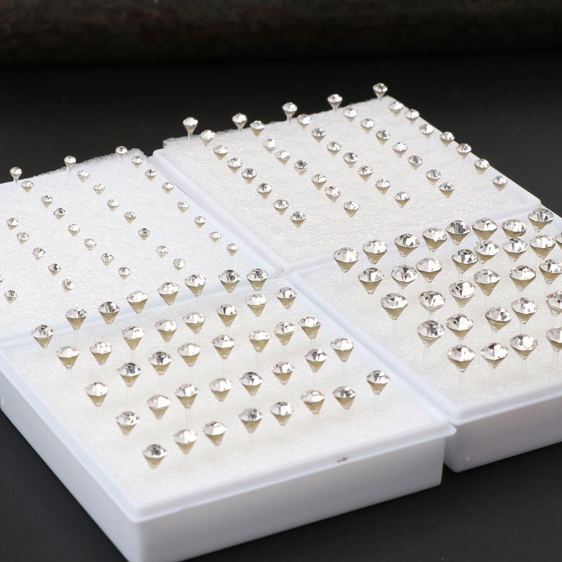 Set 20 cặp khuyên tai nhựa đính đá nhiều màu sắc thời trang tinh xảo