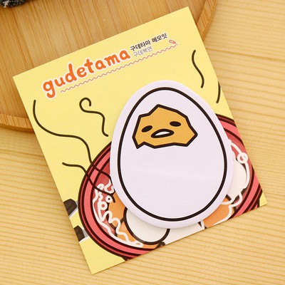 Giấy note hoạt hình có keo dán Guidetama - Trứng lười 6 sắc thái BMBooks