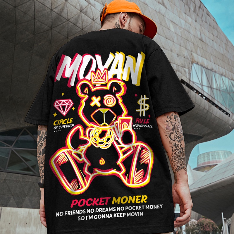 Áo Thun Mùa Hè Dáng Rộng In Họa Tiết Mới Cho Nam Nữ Size M-8Xl