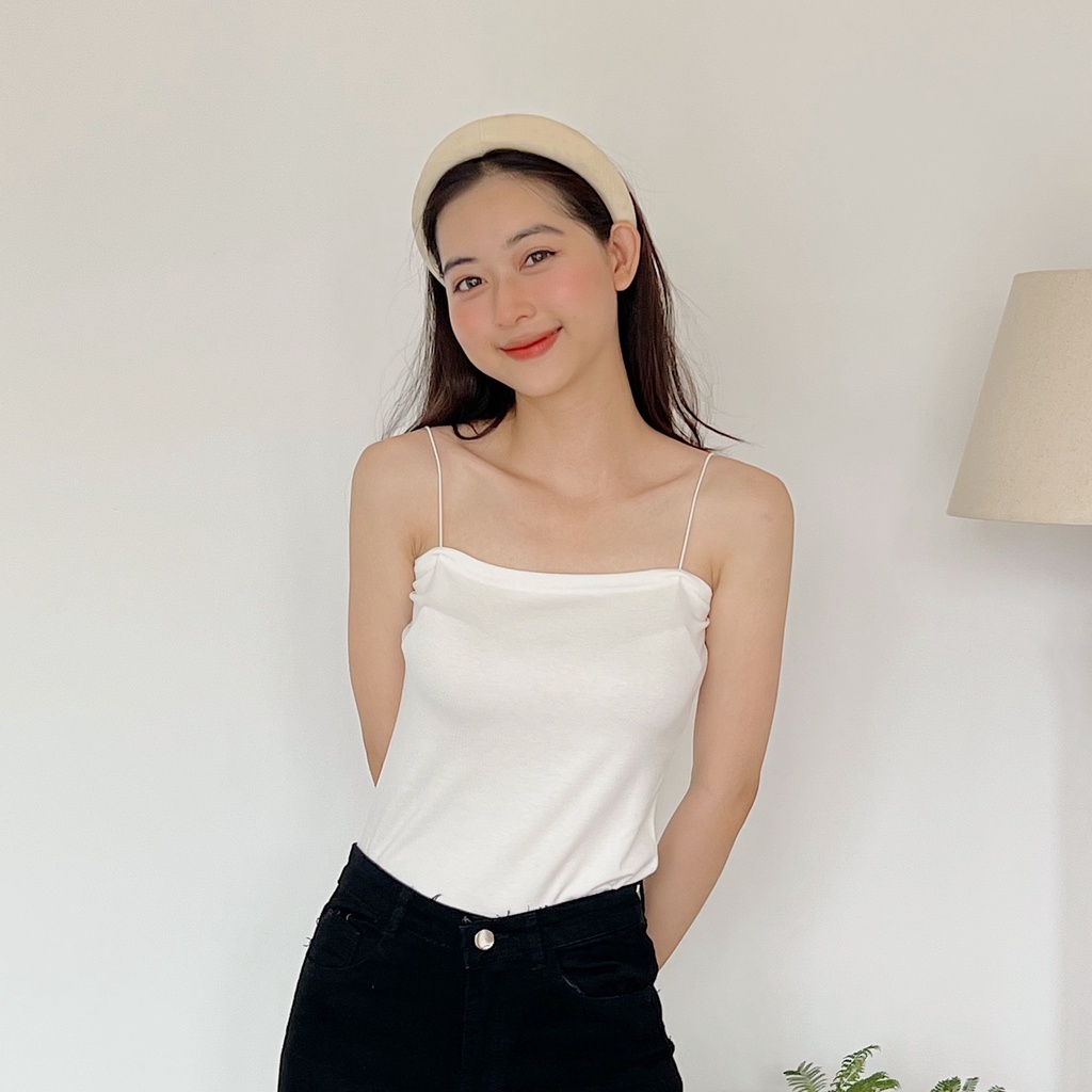 Áo hai dây sợi bún, áo thun cotton có dây co giãn thoải mái AE1