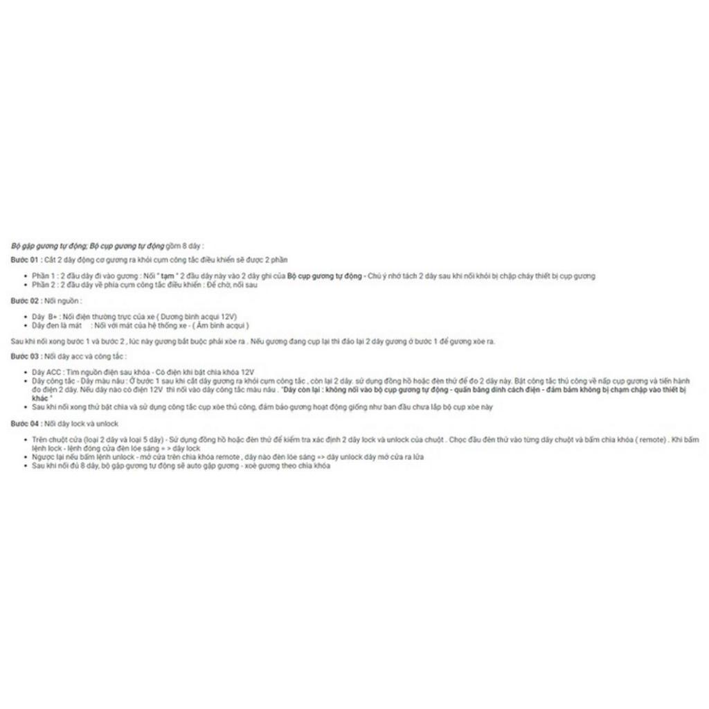 Trọn bộ gập gương tự động cho toyota innova, fortuner, hilux 2017-2020