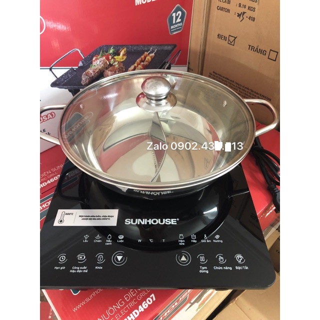 Bếp Điện Từ Cảm Ứng SUNHOUSE SHD6806, Tặng Kèm Nồi Lẩu- HÀNG CHÍNH HÃNG - BẢO HÀNH 12 THÁNG