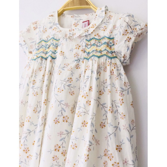 Váy/Đầm smock xanh hãng Neck&Neck xuất