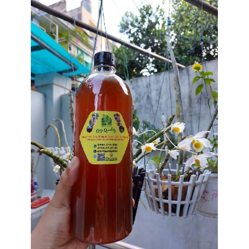 Chai nhựa  pet 1 lít (1000ml) tròn kèm nắp fi30