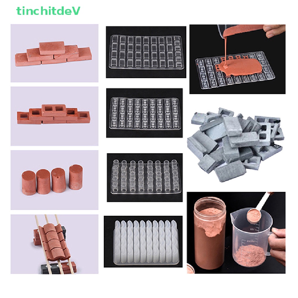 1 Khuôn Silicone Tạo Hình Viên Gạch Mini Trang Trí Nhà Cửa DIY