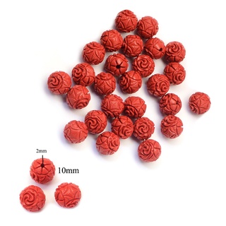 HẠT chu sa sang trọng (~10mm), xỏ lỗ chuỗi dây đeo, thủ công, trang sức, vòng tay